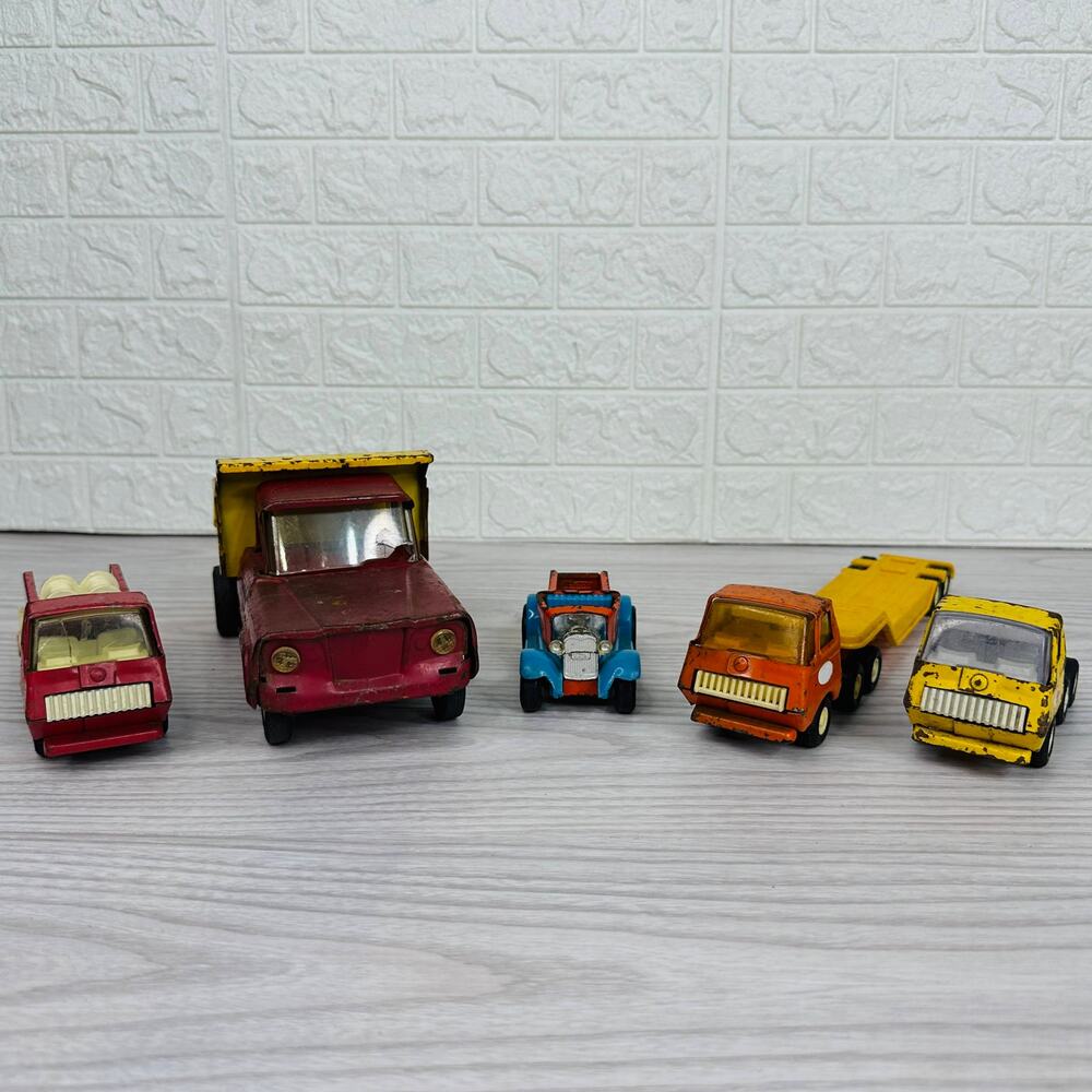 VTG Tonka Truck Collection Dump Fire Hauler Tow Blue Yellow Diecast Metal Bundle